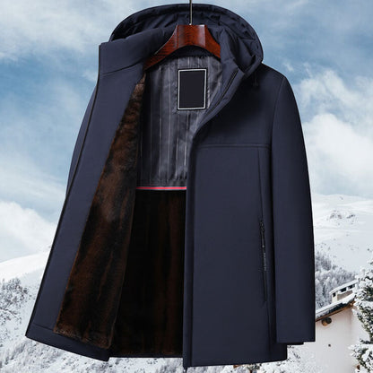 🔥Termisk, tykk parkas med hette for menn –🧥Vindtett, vannavstøtende, holder kroppstemperaturen oppe!