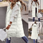 Kvinnenes Lange Ermeløse Hette Vest for Winter