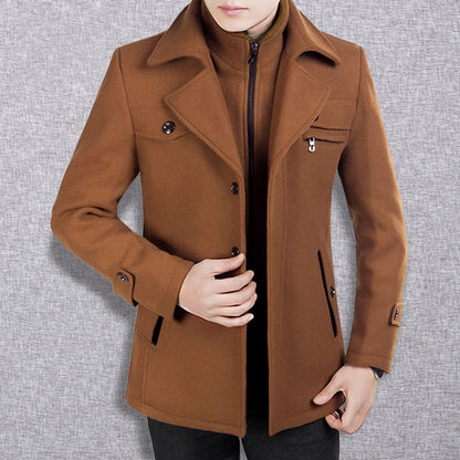 Gratis levering - Business-frakk i tweed for menn
