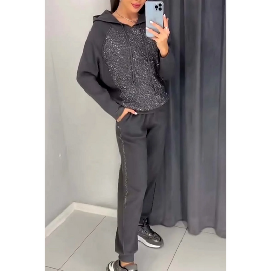 🎉2025 New Spring Hot Sales🔥Genser med hettegenser og joggers med mansjetter 2-delt sett