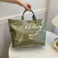 Retro Toteveske med Bokstavtrykk for Kvinner