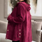Dame Oversized Hette Corduroy Knapp-ned Shacket