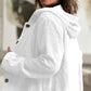 Dame Oversized Hette Corduroy Knapp-ned Shacket