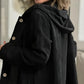 Dame Oversized Hette Corduroy Knapp-ned Shacket