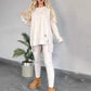 Sweatshirt med høy, lav hem ＆ Bodycon-buksesett