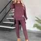 Sweatshirt med høy, lav hem ＆ Bodycon-buksesett