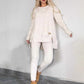 Sweatshirt med høy, lav hem ＆ Bodycon-buksesett