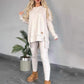 Sweatshirt med høy, lav hem ＆ Bodycon-buksesett