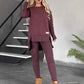Sweatshirt med høy, lav hem ＆ Bodycon-buksesett
