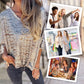 🌞HOT SALE👚Løs V-hals T-skjorte med leopardmønster og halvlange ermer for kvinner