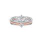 Elegant kronesett med zirkonia-ring
