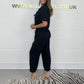 Utility-jumpsuit med korte ermer for kvinner