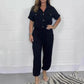 Utility-jumpsuit med korte ermer for kvinner