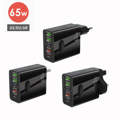 [Hot Salg] 65 W hurtiglader med flere porter