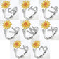 Justerbar Spinner Sunflower Alphabet Ring