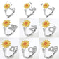 Justerbar Spinner Sunflower Alphabet Ring
