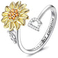 Justerbar Spinner Sunflower Alphabet Ring