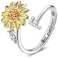 Justerbar Spinner Sunflower Alphabet Ring
