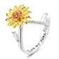 Justerbar Spinner Sunflower Alphabet Ring