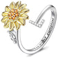 Justerbar Spinner Sunflower Alphabet Ring