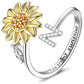 Justerbar Spinner Sunflower Alphabet Ring