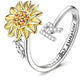 Justerbar Spinner Sunflower Alphabet Ring
