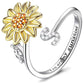 Justerbar Spinner Sunflower Alphabet Ring