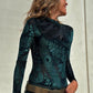 Brodert body med lange ermer for kvinner
