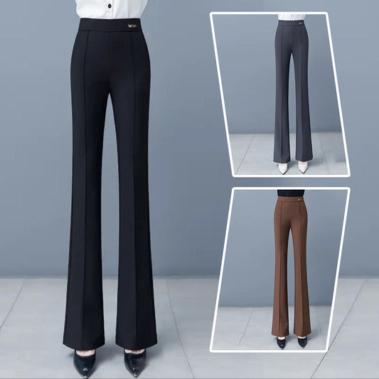 Dame High-Waist Stretch Micro-Flare Casual Bukse