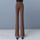 Dame High-Waist Stretch Micro-Flare Casual Bukse