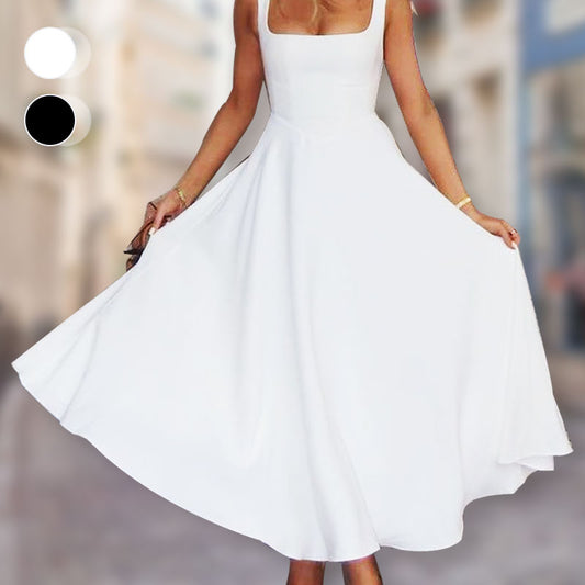 A-line flytende tank midi kjole