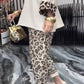 🌸Vårtilbud🌸Elegant todelt sett med leopardtrykk for kvinner