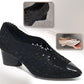 Hule sandaler i mesh med rhinestone og chunky hæl