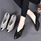 Hule sandaler i mesh med rhinestone og chunky hæl