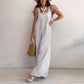 Løs, uformell, stripete jumpsuit for kvinner