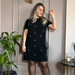 Damekjole med rhinestone-utsmykning og korte ermer