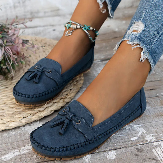 Komfortable vintage loafers for kvinner