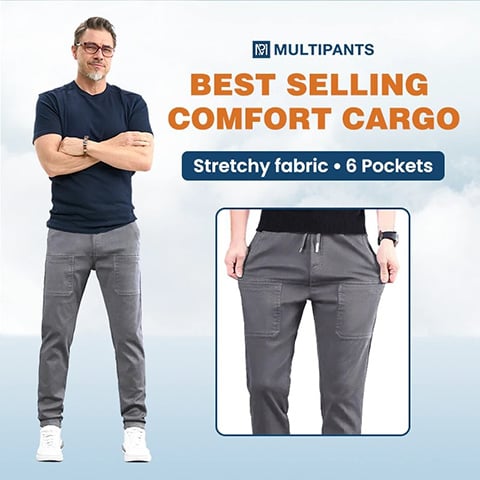 🥰 MultiPants - slitesterk cargobukse med høy stretch og flere lommer