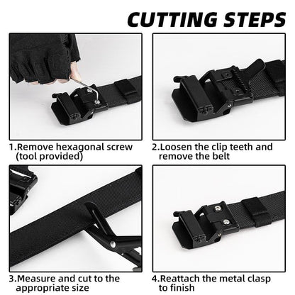Stretchbelte i nylon med automatisk spenne for menn
