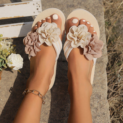 🏖️Sommertilbud🌴Sklisikre strandsandaler med blomsterdetaljer for kvinner