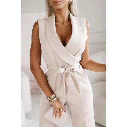 ☀️Frauen Ermeløs V-hals uten ermer Jumpsuit🕊️