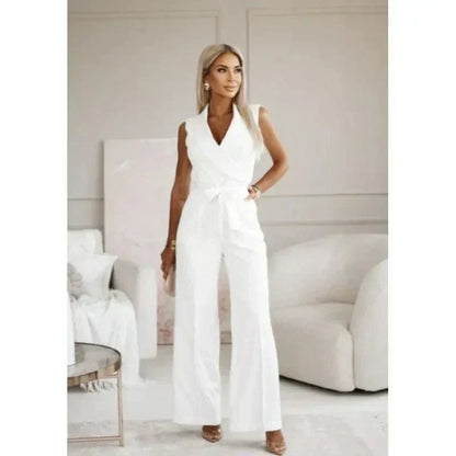 ☀️Frauen Ermeløs V-hals uten ermer Jumpsuit🕊️