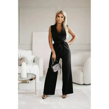☀️Frauen Ermeløs V-hals uten ermer Jumpsuit🕊️