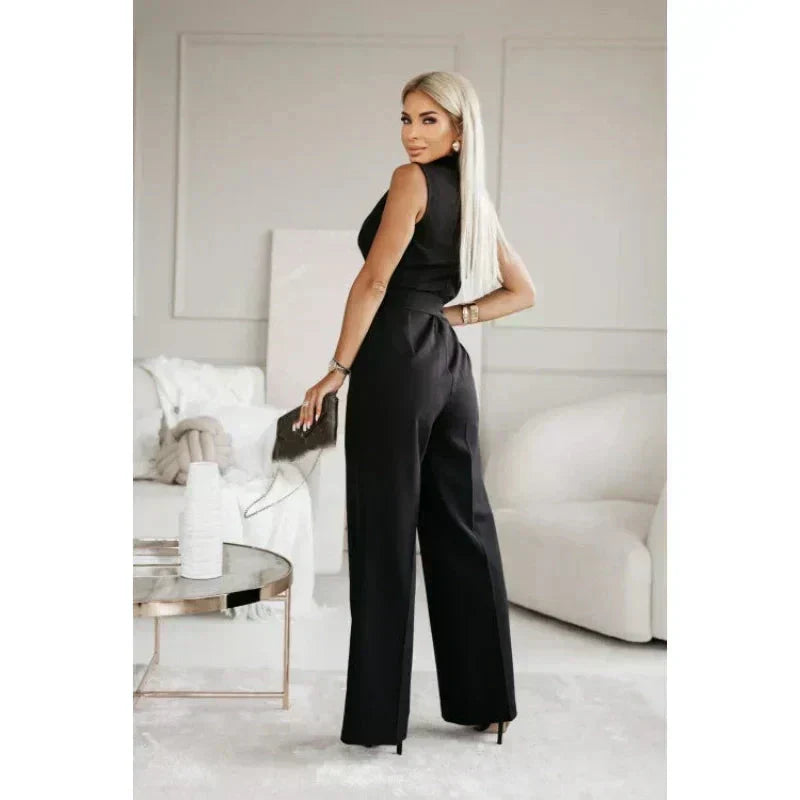 ☀️Frauen Ermeløs V-hals uten ermer Jumpsuit🕊️