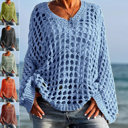 🧶Heklet strikketopp til dame👚