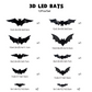 🦇3D Fladdermus LED vegglampe dekorasjon
