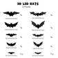 🦇3D Fladdermus LED vegglampe dekorasjon
