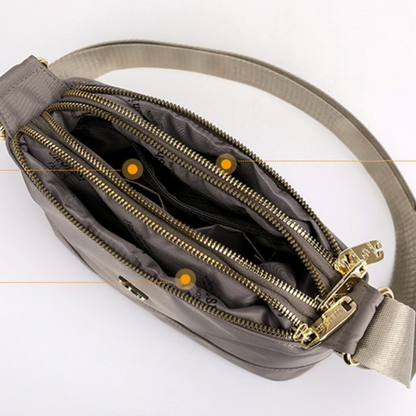 Minimalistisk, romslig skulder- og crossbody-veske i nylon