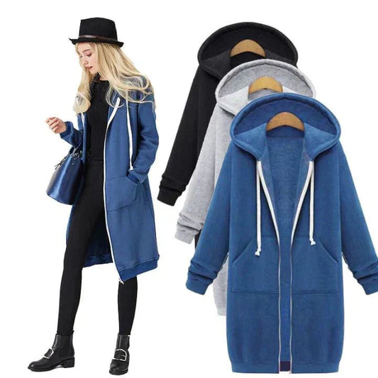 🔥Uunnværlig for høst og vinter🔥 Multifunksjonell jakke i store størrelser for kvinner med glidelåsdesign