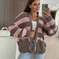 💖SISTE DAGS SALG 50 % RABATT🥰Stilig stripet genser med åpen front for kvinner